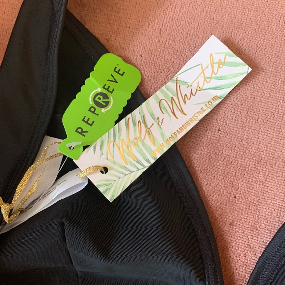 ASOS Strappy black triangle bikini top for DD cup - Picture 3 of 4